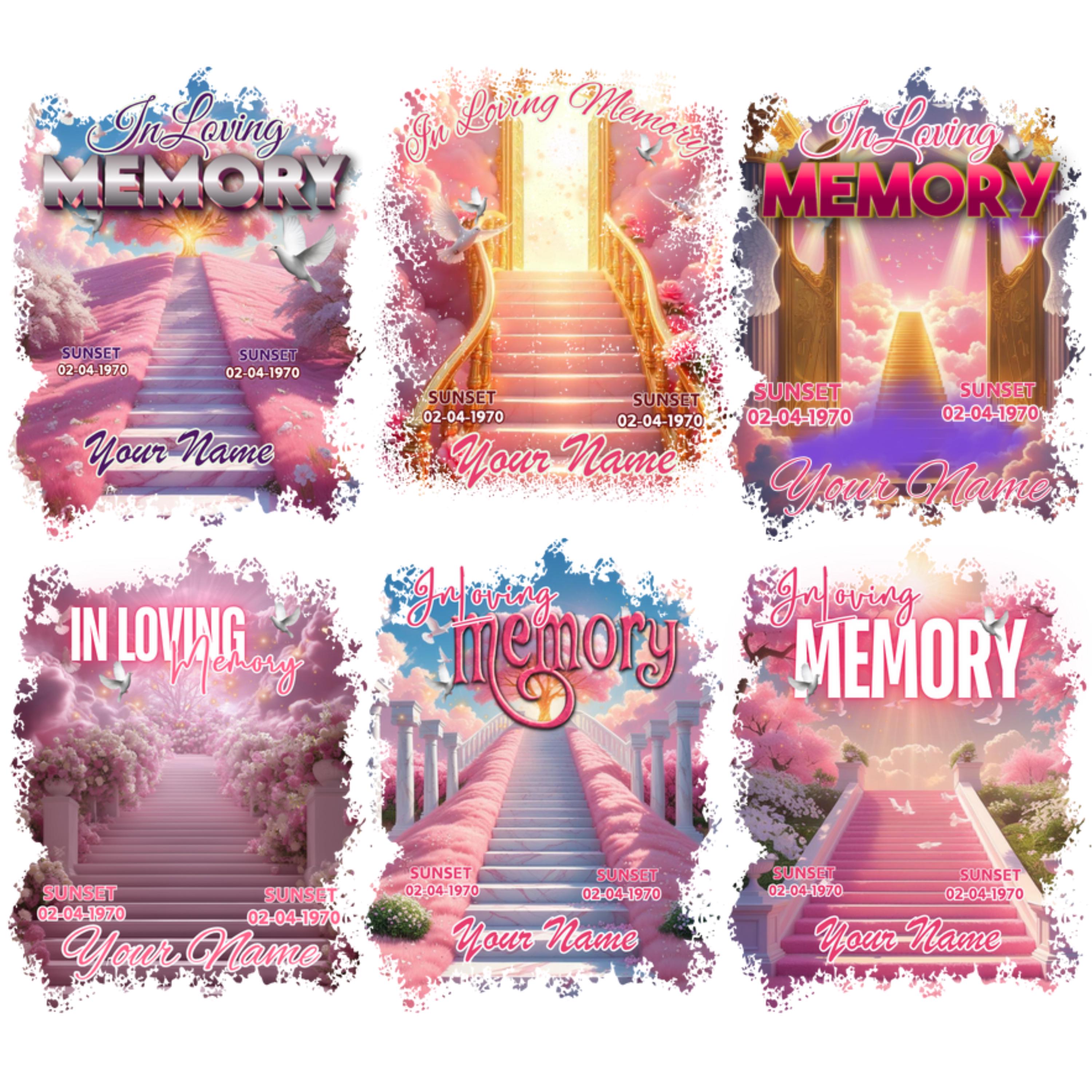 23 In Loving Memory Pink T Shirt Canva Editable Templates, In Loving Memory Templates, Memorial Canva Template, Funeral & Celebration - Editable Memorial Canva Template