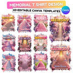 23 In Loving Memory Pink T Shirt Canva Editable Templates, In Loving Memory Templates, Memorial Canva Template, Funeral & Celebration - Editable Memorial Canva Template