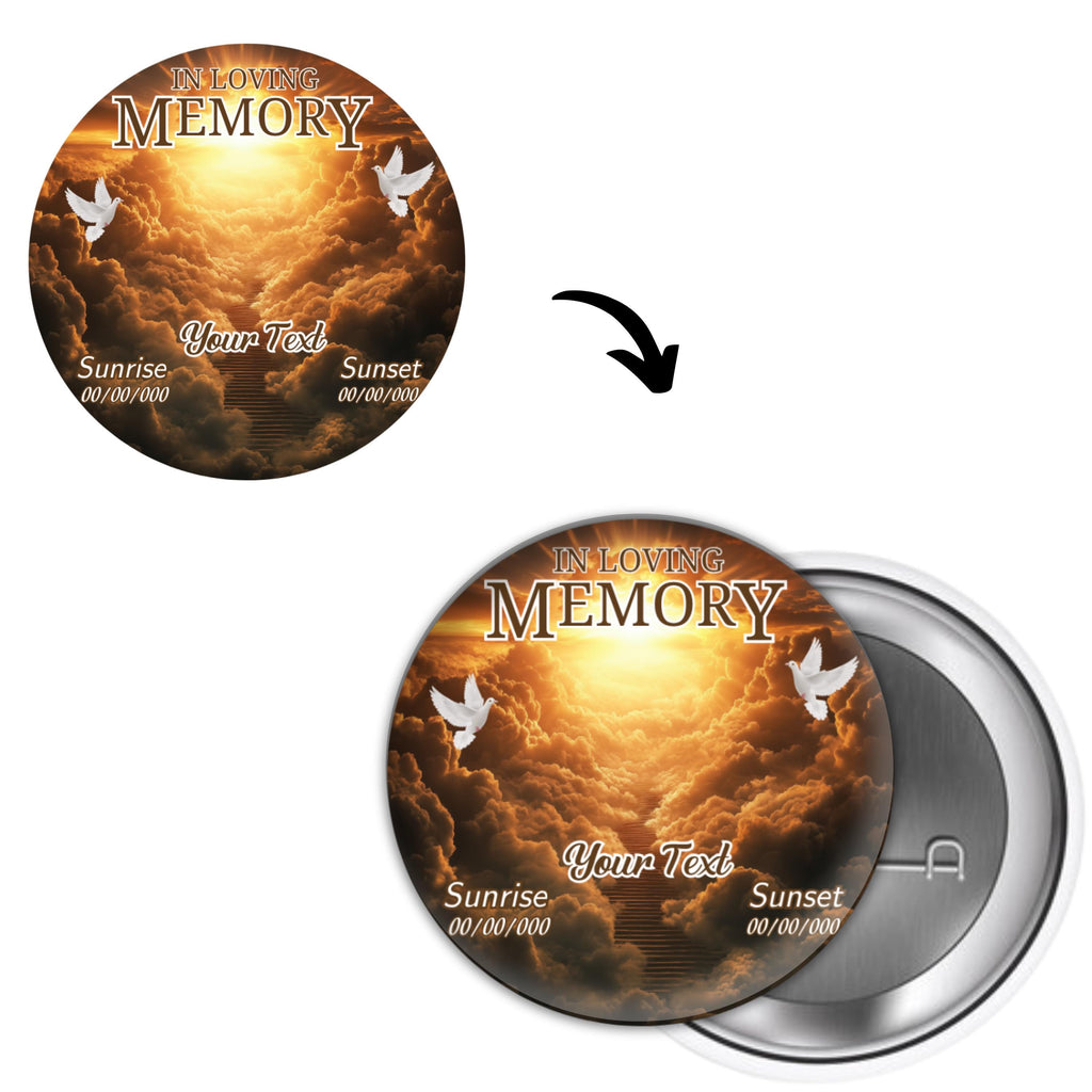 30 In Loving Memory Pin Button Canva Editable Templates, Memorial Pin Button Canva Designs, Rest in Peace Pin Button, Digital Download - Editable Memorial Canva Template