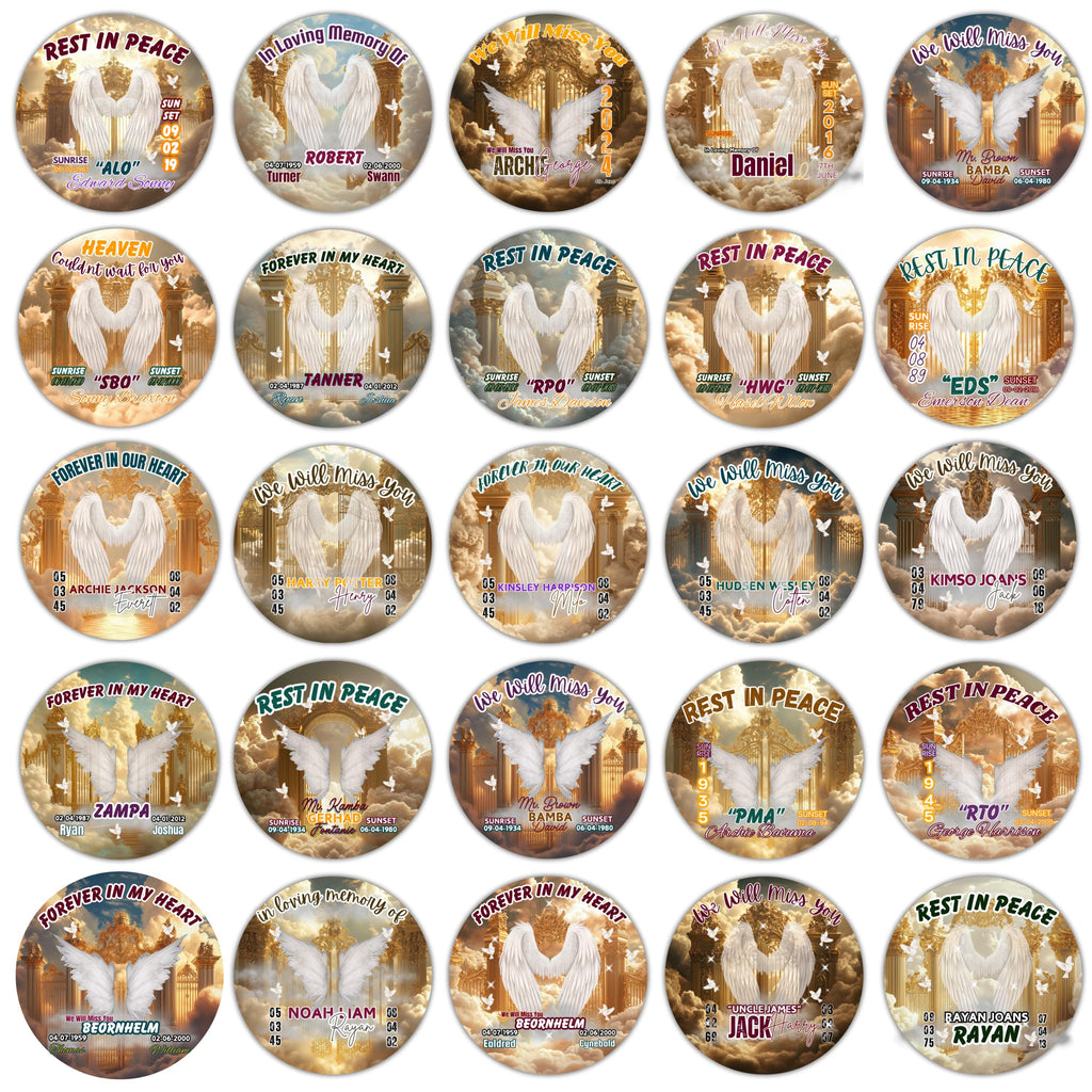 40 In Loving Memory Golden Pin Button Canva Editable Templates, Memorial Pin Button Canva Design, Rest in Peace Pin Button, Digital Download - Editable Memorial Canva Template
