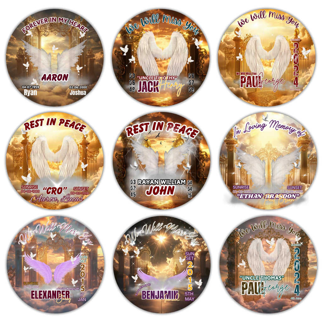 40 In Loving Memory Golden Pin Button Canva Editable Templates, Memorial Pin Button Canva Design, Rest in Peace Pin Button, Digital Download - Editable Memorial Canva Template