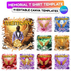 11 In Loving Memory T Shirt Canva Editable Templates, In Loving Memory Templates, Memorial Canva Template, Funeral & Celebration of Life - Editable Memorial Canva Template