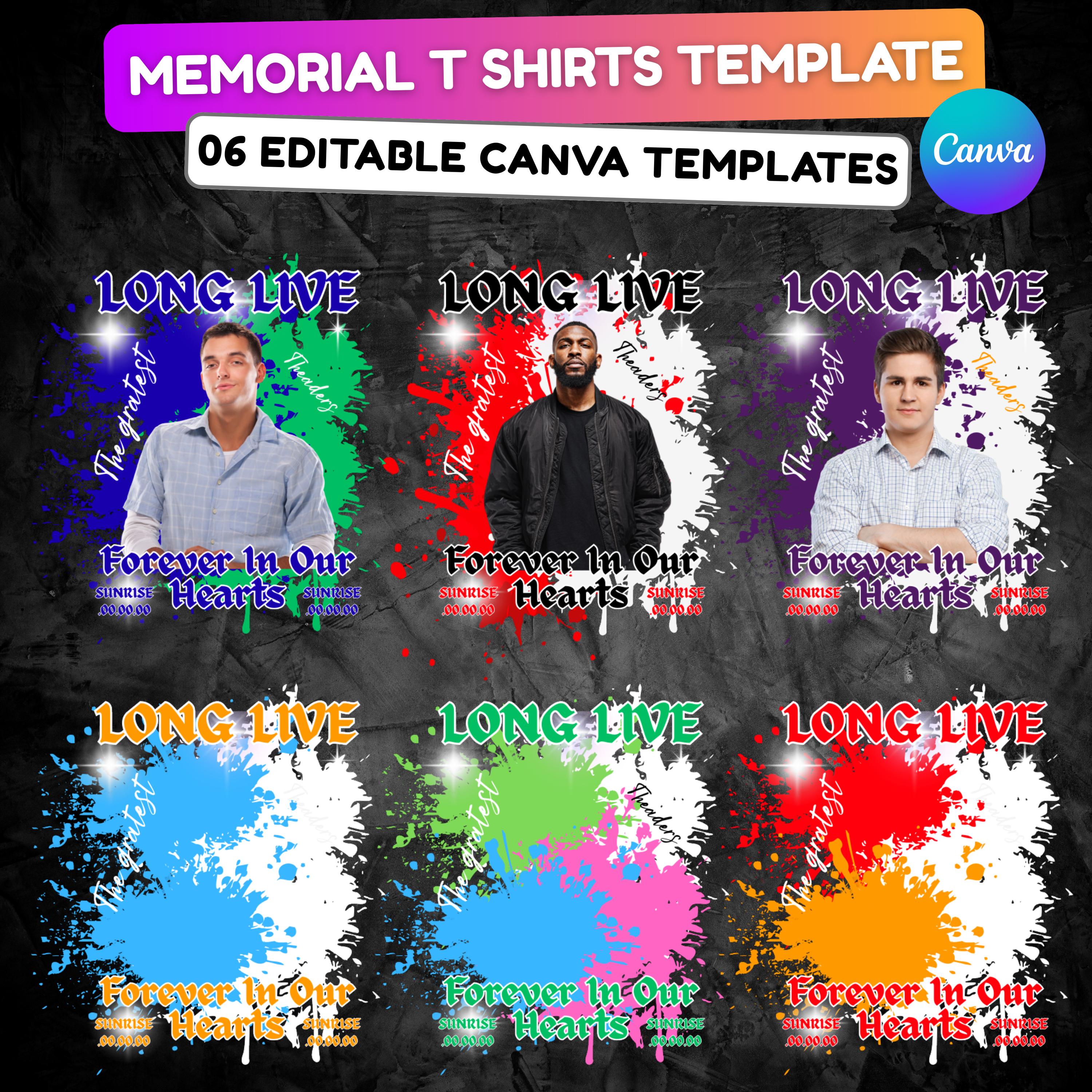 11 In Loving Memory T Shirt Canva Editable Templates, In Loving Memory Templates, Memorial Canva Template, Funeral & Celebration of Life - Editable Memorial Canva Template