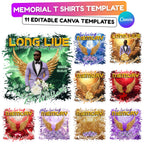 11 Long Live Memorial T Shirt Canva Editable Templates, In Loving Memory Templates, Memorial Canva Template, Funeral & Celebration of Life - Editable Memorial Canva Template