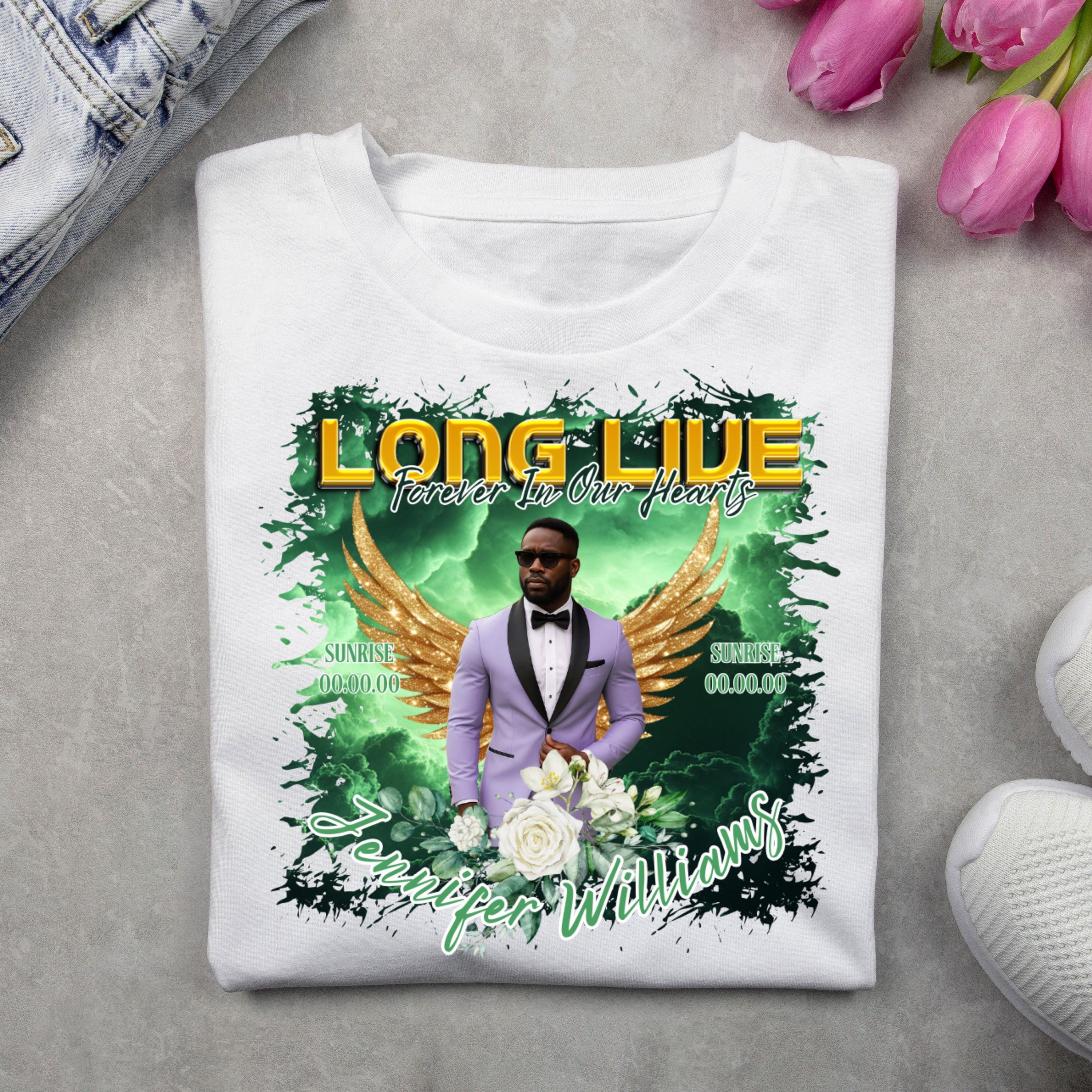 11 Long Live Memorial T Shirt Canva Editable Templates, In Loving Memory Templates, Memorial Canva Template, Funeral & Celebration of Life - Editable Memorial Canva Template