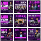 15 Church Worship Flyer Canva Editable Template, Sunday Service Church Flyer, Religious Event Flyer, Praise and Worship, Christian Church - Editable Memorial Canva Template