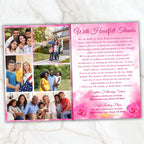 08 Pages Pink Funeral Program Template, Bi-Fold Funeral Program, Obituary Celebration Of Life Program, Digital Download - Editable Memorial Canva Template