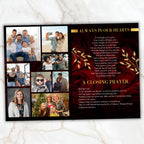 08 Pages Red Funeral Program Template, Bi-Fold Funeral Program, Obituary Celebration Of Life Program, Digital Download - Editable Memorial Canva Template