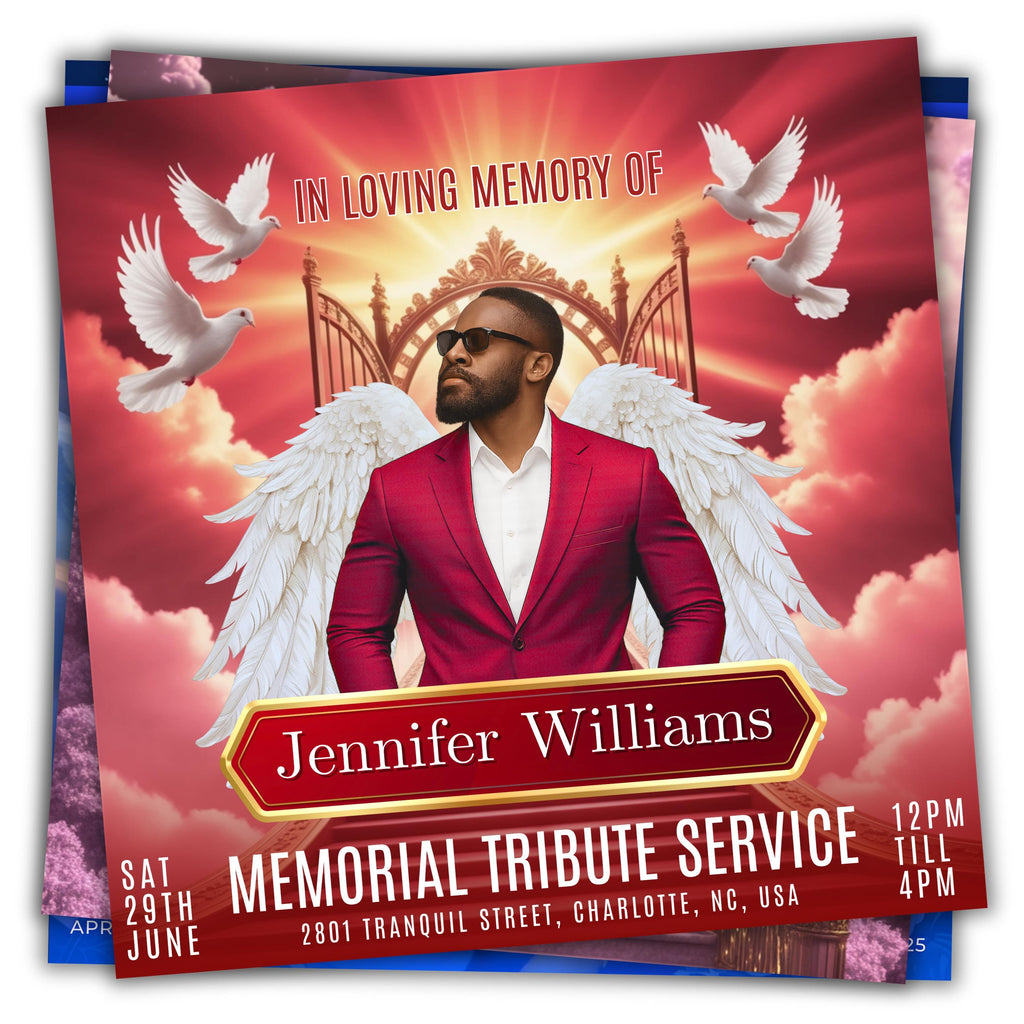 15 Memorial Church Flyer Canva Editable Template, In Loving Memory Flyer, Rest In Piecs Flyer, Funeral Invite Flyer Template - Editable Memorial Canva Template