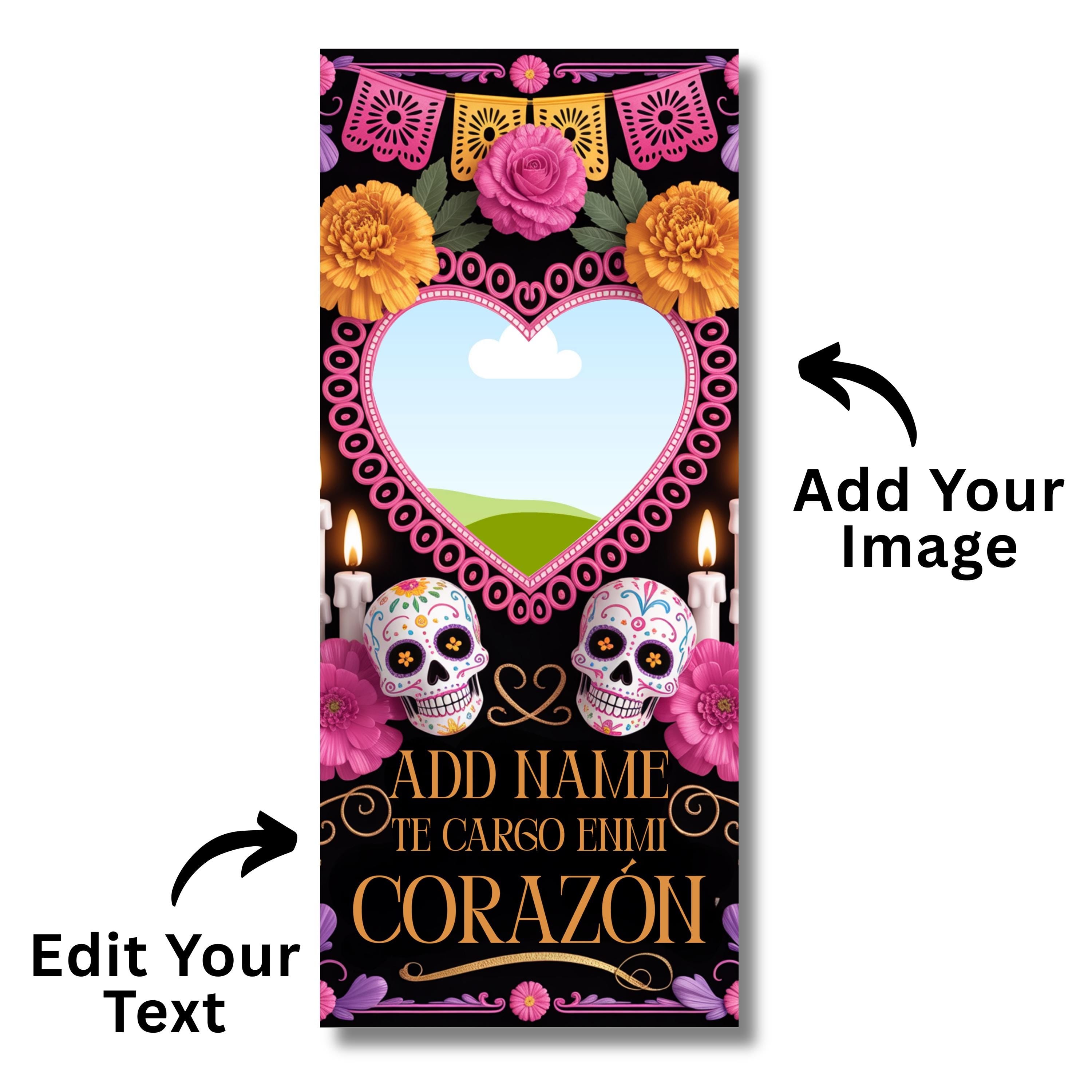 23 Día De Los Muertos Candle Labels, Tall Cylinder Candle Wraps, Editable Canva Memorial Stickers, Funeral Labels Digital Download - Editable Memorial Canva Template