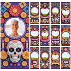 13 Día De Los Muertos Candle Labels, Tall Cylinder Candle Wraps, Editable Canva Memorial Stickers, Funeral Labels Digital Download - Editable Memorial Canva Template