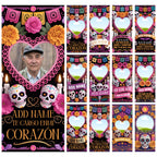 10 Día De Los Muertos Candle Labels Editable Templates, Dia de los Muertos Altar Decor Stickers, Velas Etiquetas, Digital Download - Editable Memorial Canva Template