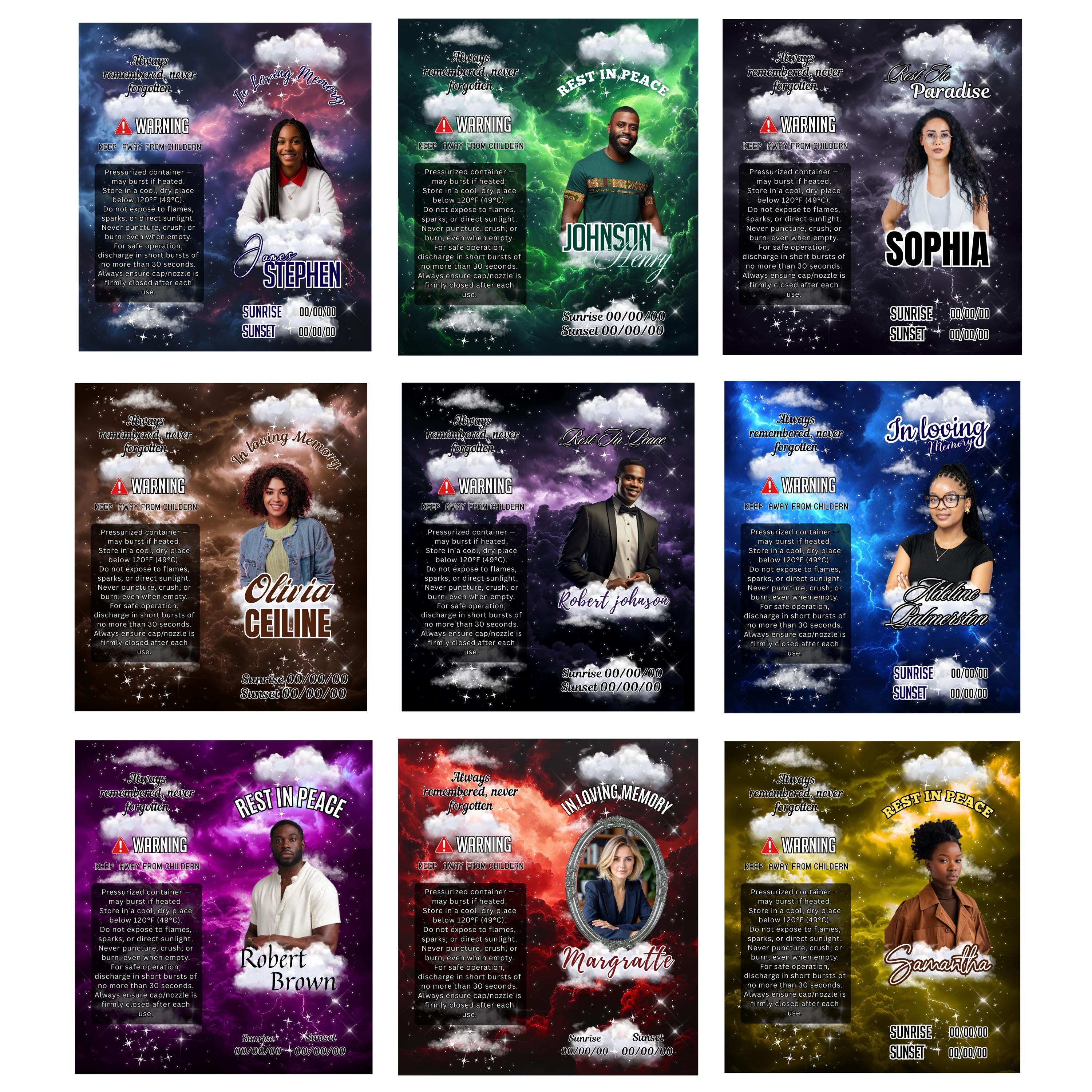 10 Memorial Lighter Canva Editable Template, In Loving Memory Template, RIP Lighter Label, Memorial Funeral Keeksake, Digital Download - Editable Memorial Canva Template