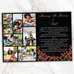 8 Pages Memorial Funeral Program Edtiable Template, In Loving Memory Black Canva Template, Obituary Celebration Of Life Program - Editable Memorial Canva Template