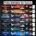 36 In Loving Memory Ribbon Canva Editable Template, Rest in Piece Ribbon Design, Funeral memorial Template, Digital Download - Editable Memorial Canva Template