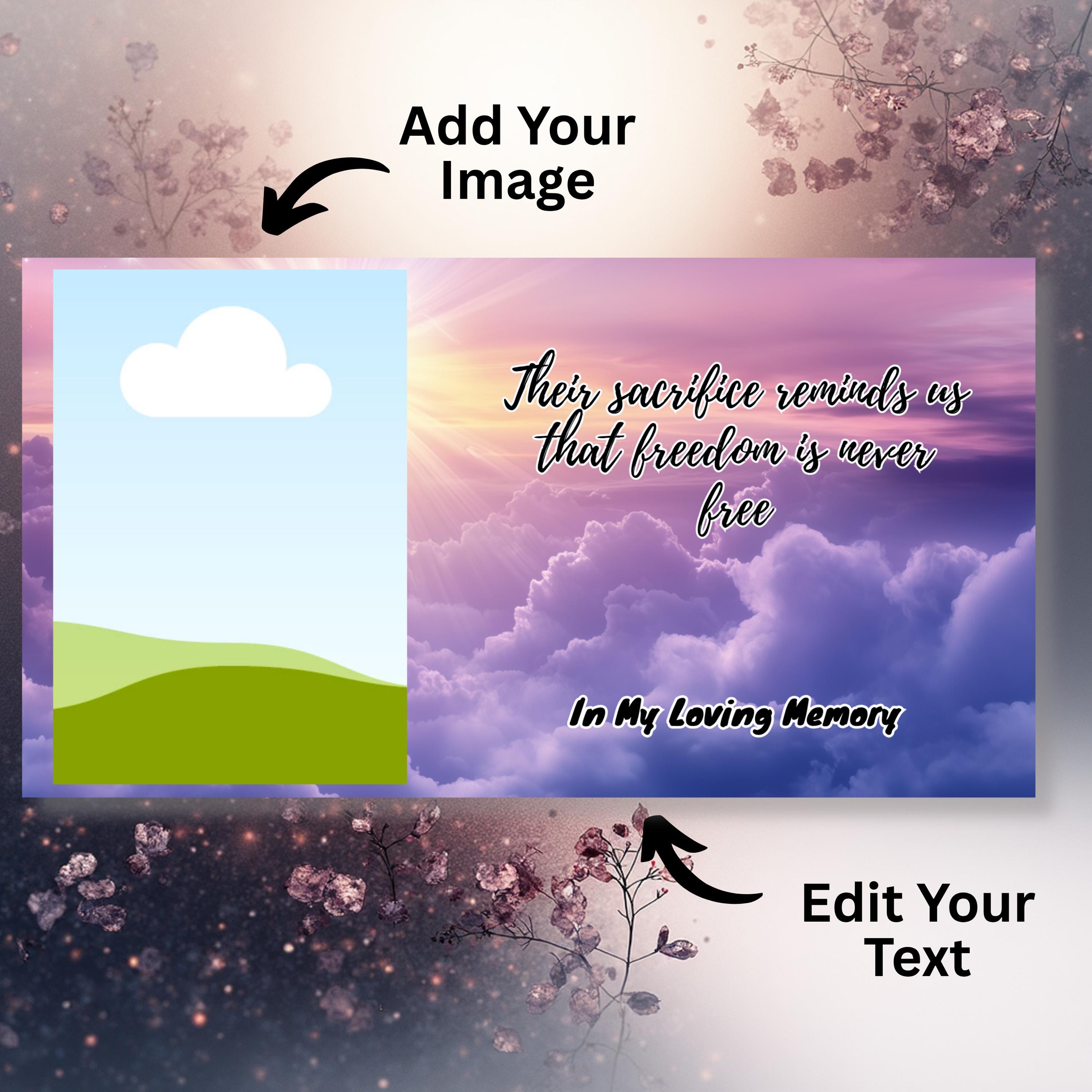 23 Memorial Poem Photo Frame Canva Editable Template, In Loving Memory Poem Photo Frame, Goodbyes Are Not Forever Poem, Funeral Template - Editable Memorial Canva Template