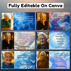 23 Memorial Poem Photo Frame Canva Editable Template, In Loving Memory Poem Photo Frame, Goodbyes Are Not Forever Poem, Funeral Template - Editable Memorial Canva Template