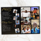 7 Pages Memorial Funeral Program Edtiable Template, In Loving Memory Black Canva Template, Obituary Celebration Of Life Program - Editable Memorial Canva Template