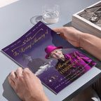 6 Pages Memorial Funeral Program Edtiable Template, In Loving Memory Purple Funeral Canva Template, Obituary Celebration Of Life Program - Editable Memorial Canva Template