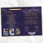 6 Pages Memorial Funeral Program Edtiable Template, In Loving Memory Purple Funeral Canva Template, Obituary Celebration Of Life Program - Editable Memorial Canva Template