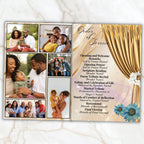 6 Pages Elegant Gold Funeral Program Template, Bi-Fold Funeral Program, Obituary Celebration Of Life Program, Digital Download - Editable Memorial Canva Template