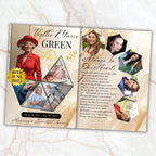 6 Pages Elegant Gold Funeral Program Template, Bi-Fold Funeral Program, Obituary Celebration Of Life Program, Digital Download - Editable Memorial Canva Template