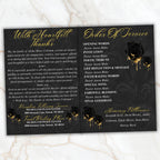 6 Pages Black and Gold Funeral Program Template, Bi-Fold Funeral Program, Obituary Celebration Of Life Program, Digital Download - Editable Memorial Canva Template