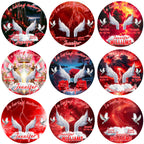 10 In Loving Memory Red Pin Button Canva Editable Templates Bundle, In Loving Memory, Memorial Red Pin Button Template, Funeral Button Favor - Editable Memorial Canva Template