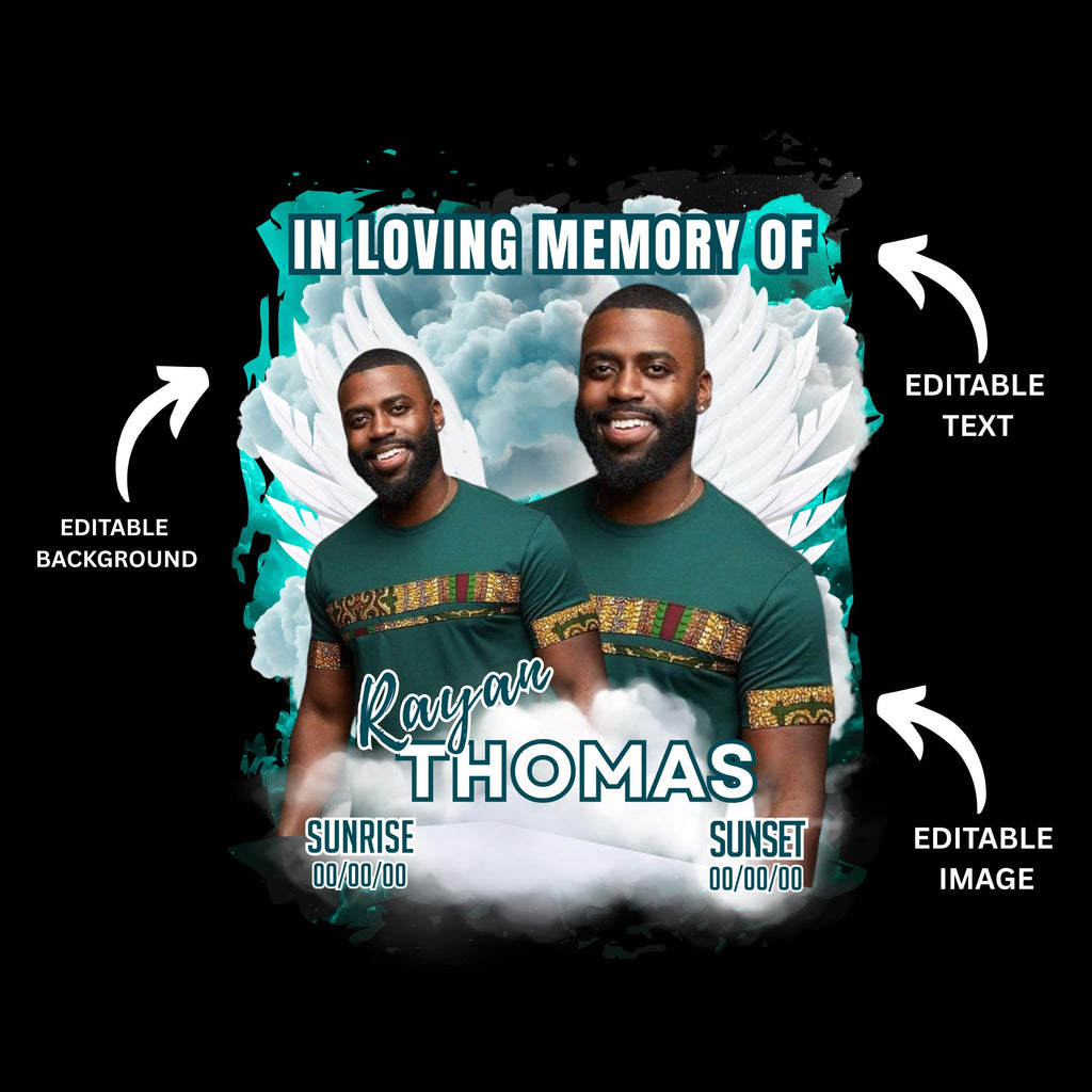 10 Editable Memorial T Shirt Canva Editable Templates, In Loving Memory T Shirt Template, Memorial Canva Template, Remembrance Favor - Editable Memorial Canva Template
