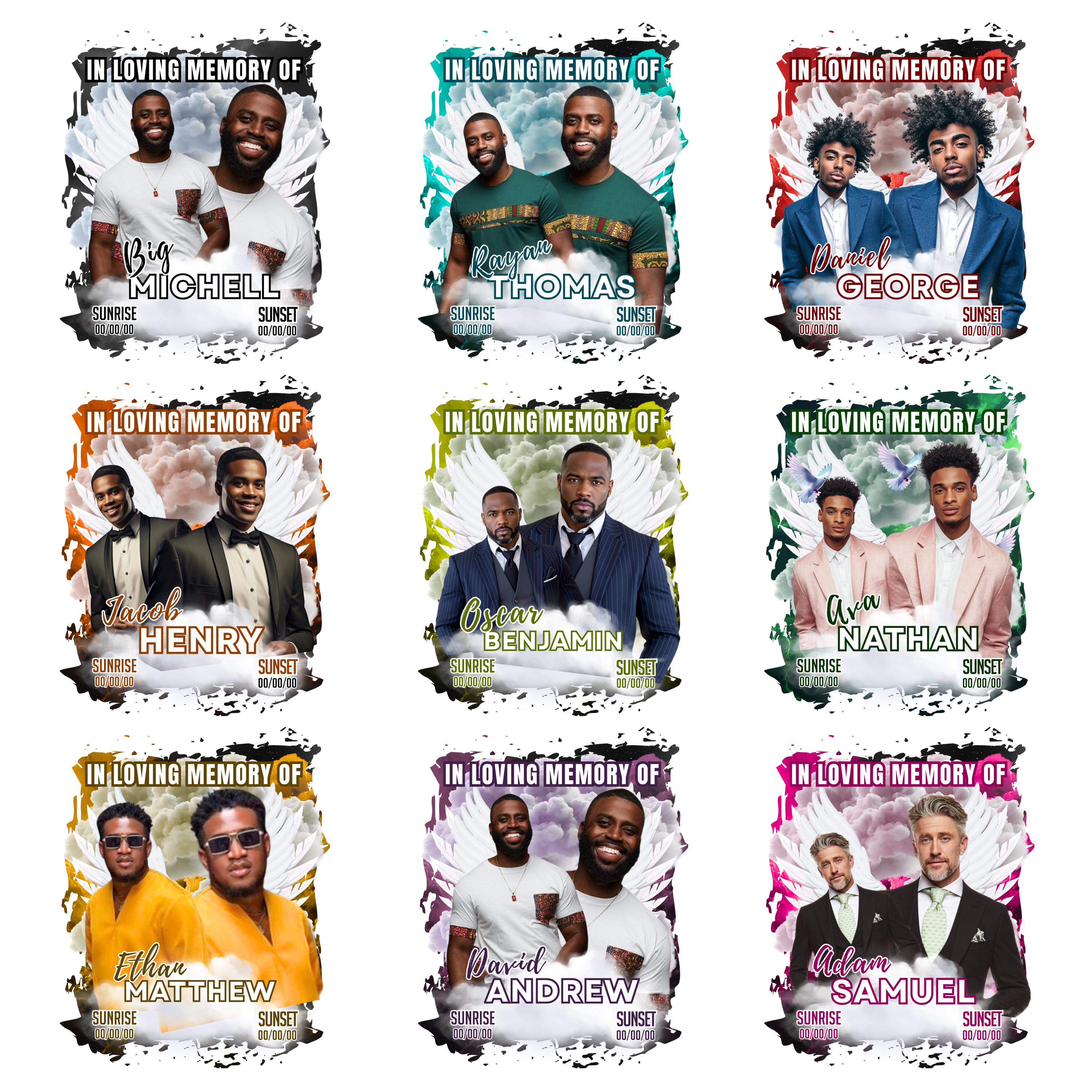 10 Editable Memorial T Shirt Canva Editable Templates, In Loving Memory T Shirt Template, Memorial Canva Template, Remembrance Favor - Editable Memorial Canva Template
