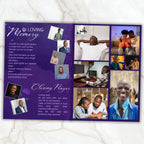 08 Pages Purple Funeral Program Template, Bi-Fold Funeral Program, Obituary Celebration Of Life Program, Digital Download - Editable Memorial Canva Template