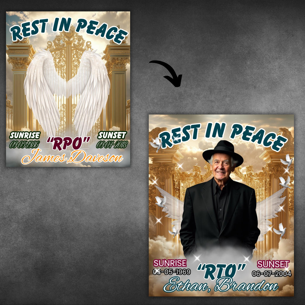 40 In Loving Memory Canva Editable Templates, Memorial Canva Editable Templates, Rest In Peace, Forever In Our Heart Canva Templates - Editable Memorial Canva Template