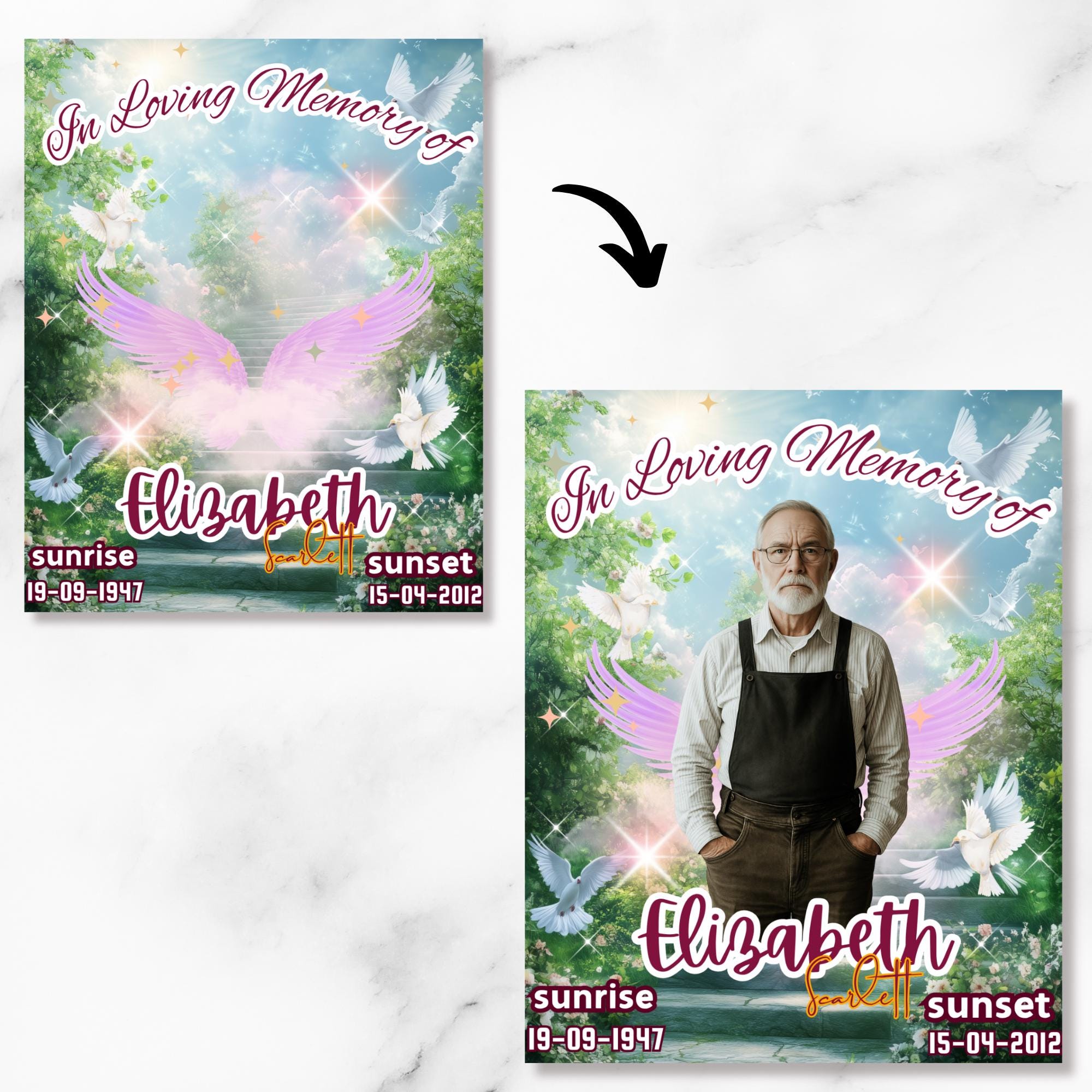 20 In Loving Memory Canva Editable Templates, Memorial Canva Template, Rest In Peace Design, Funeral Celebration of Life, Digital Download - Editable Memorial Canva Template