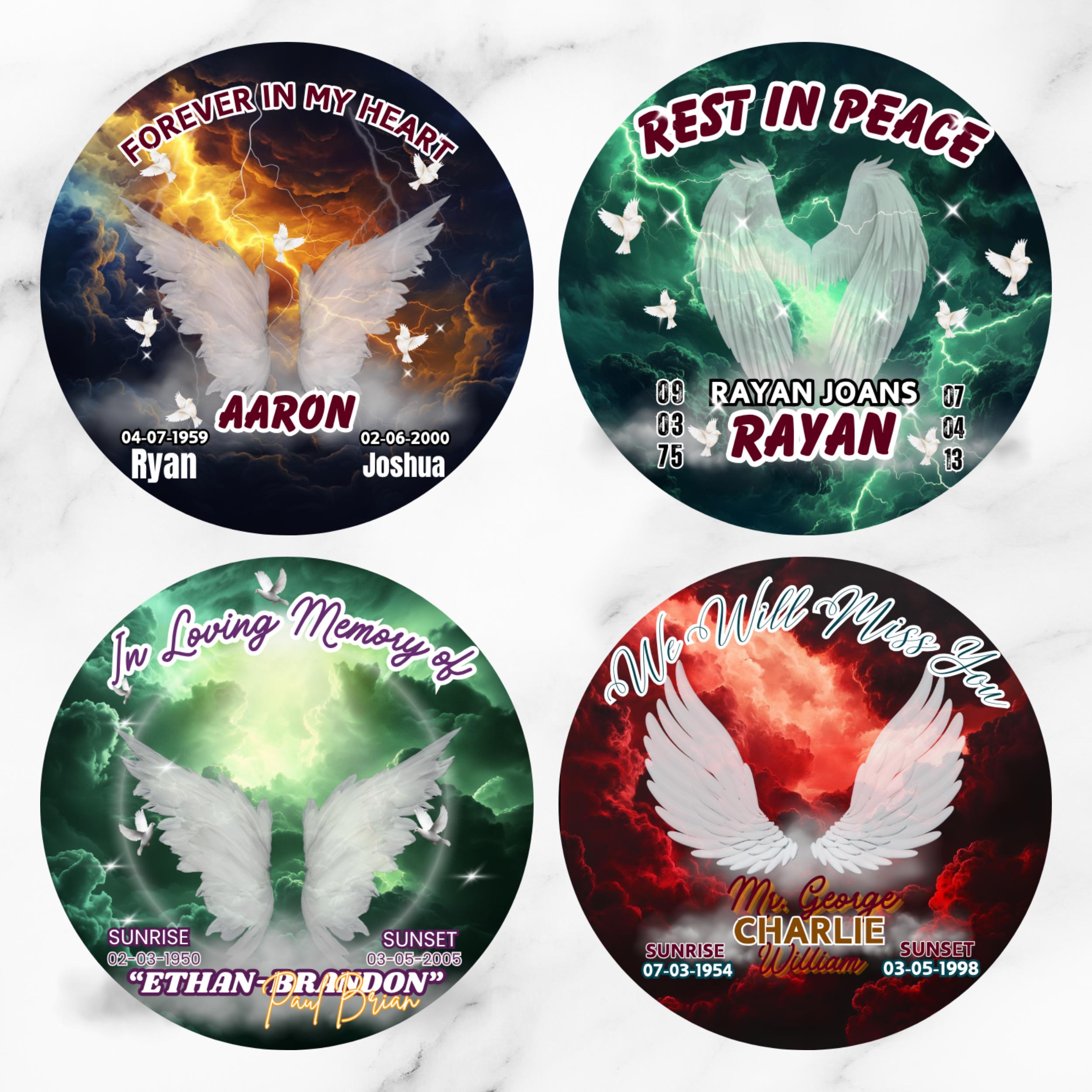 30 Foreever In Our Heart Canva Editable Templates, In Loving Memory Pin Button, Memorial Pin Button Canva Template, Rest in Peace Pin Button - Editable Memorial Canva Template