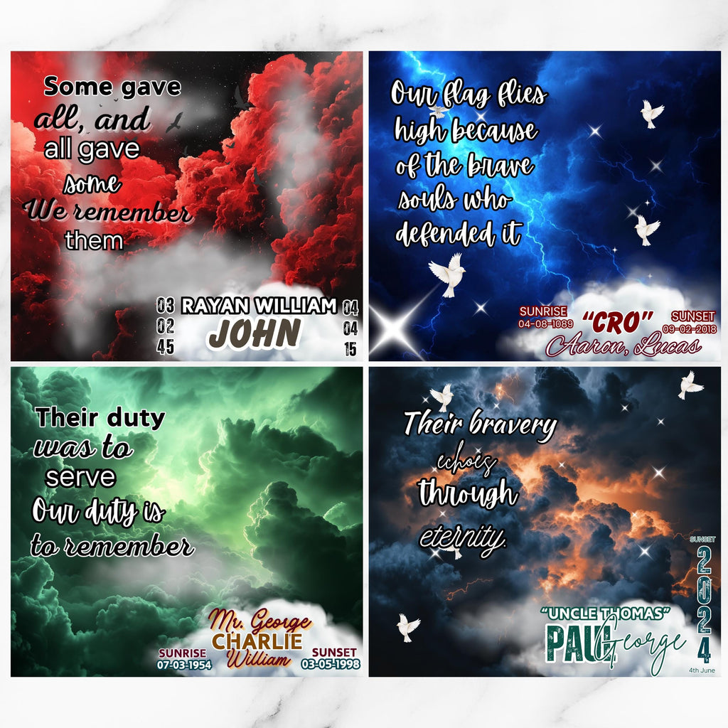 20 In Loving Memory Tumbler Canva Editable Template, Memorial Canva Editable Template, Add your Own Photo Canva Tumbler, Digital Download - Editable Memorial Canva Template