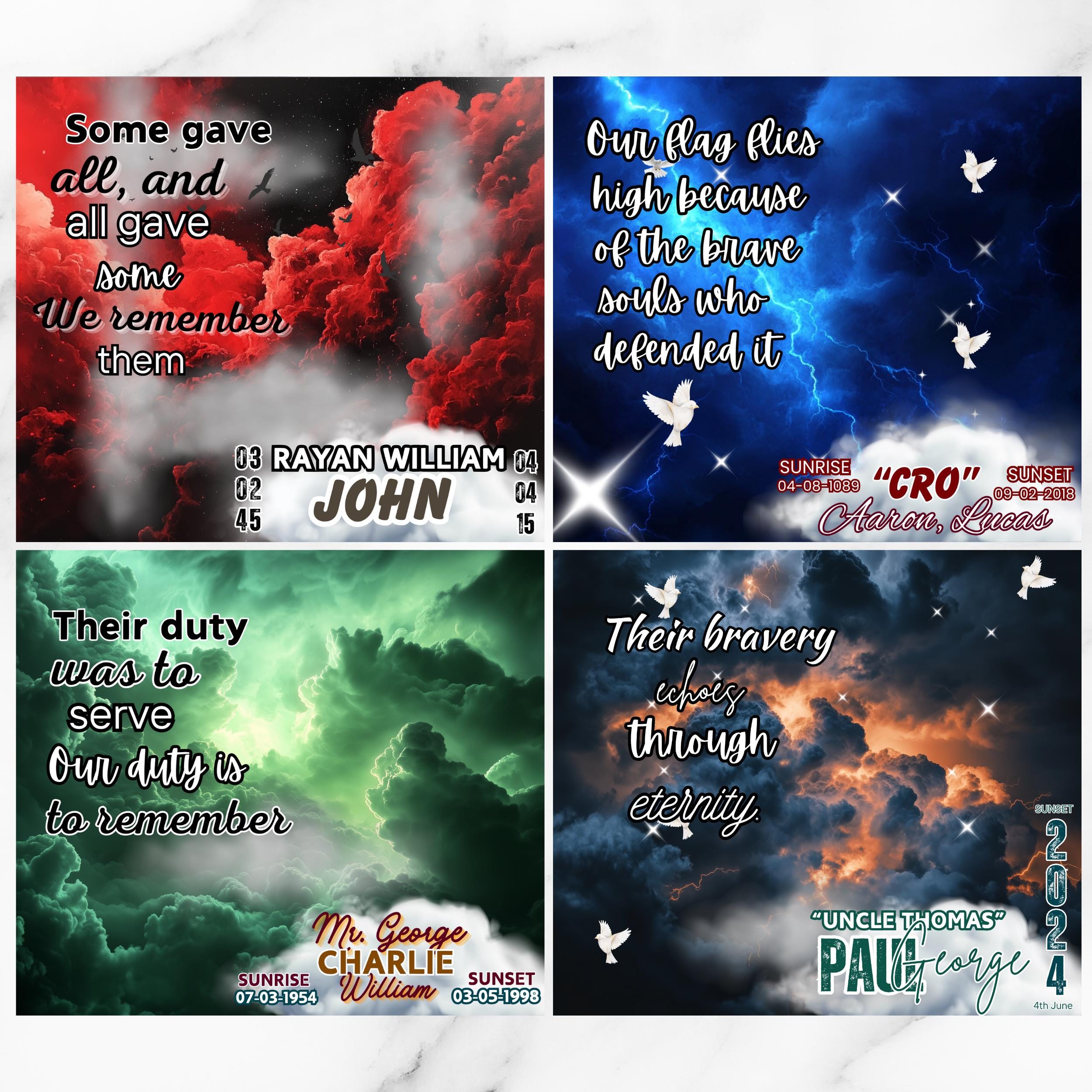 20 In Loving Memory Tumbler Canva Editable Template, Memorial Canva Editable Template, Add your Own Photo Canva Tumbler, Digital Download - Editable Memorial Canva Template