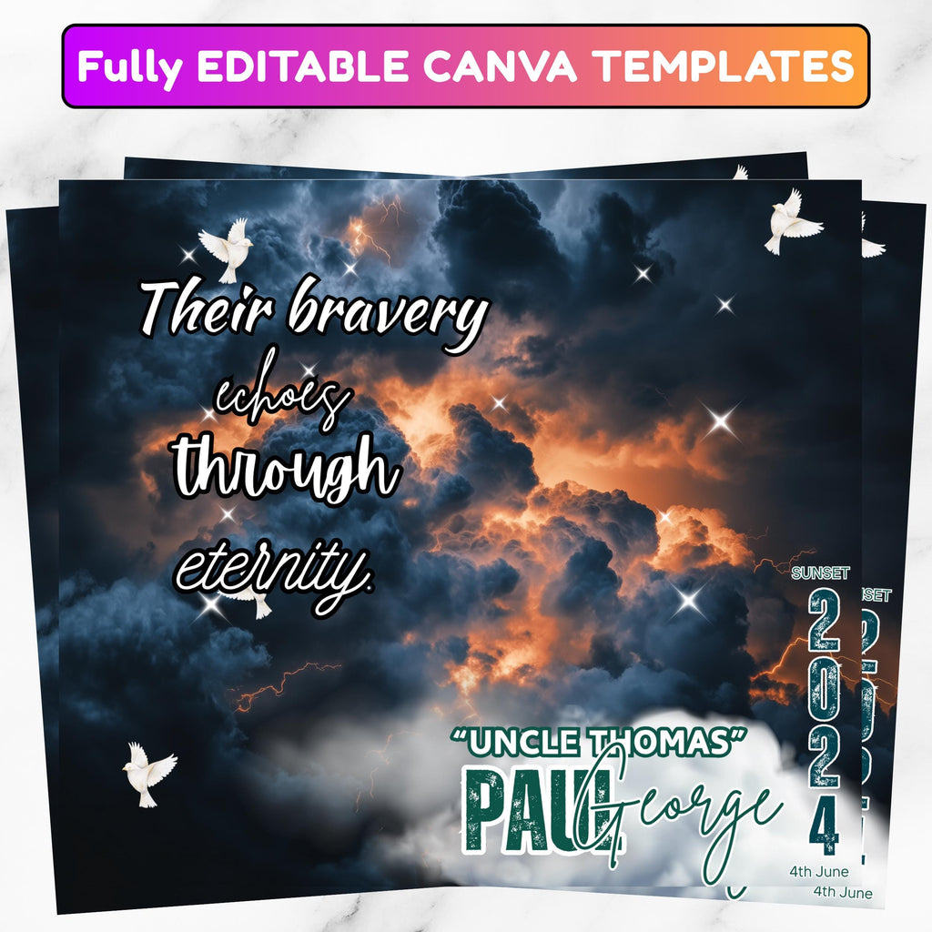 20 In Loving Memory Tumbler Canva Editable Template, Memorial Canva Editable Template, Add your Own Photo Canva Tumbler, Digital Download - Editable Memorial Canva Template
