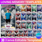30 Forever In Our Heart Canva Templates, In Loving Memory Canva Editable Templates, Memorial Canva Editable Templates, Rest In Peace - Editable Memorial Canva Template
