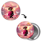 23 In Loving Memory Pink Pin Button Canva Editable Templates, In Loving Memory Templates, Memorial Canva Template, Funeral & Celebration - Editable Memorial Canva Template