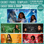 12 In Loving Memory Casket Panel Editable Templates, Personalized Casket Panel, Memorial Canva Template, Memorial Tribute, Funeral Keepsake - Editable Memorial Canva Template