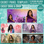 12 In Loving Memory Casket Panel Editable Templates, Personalized Casket Panel, Memorial Canva Template, Memorial Tribute, Funeral Keepsake - Editable Memorial Canva Template