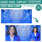 13 Memorial Casket Panel Editable Templates, Personalized Casket Panel, In Loving Memory Canva Template, Memorial Tribute, Funeral Keepsake - Editable Memorial Canva Template