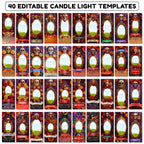 40 Día De Los Muertos Candle Labels Editable Templates, Dia de los Muertos Altar Decor Stickers, Velas Etiquetas, Digital Download - Editable Memorial Canva Template