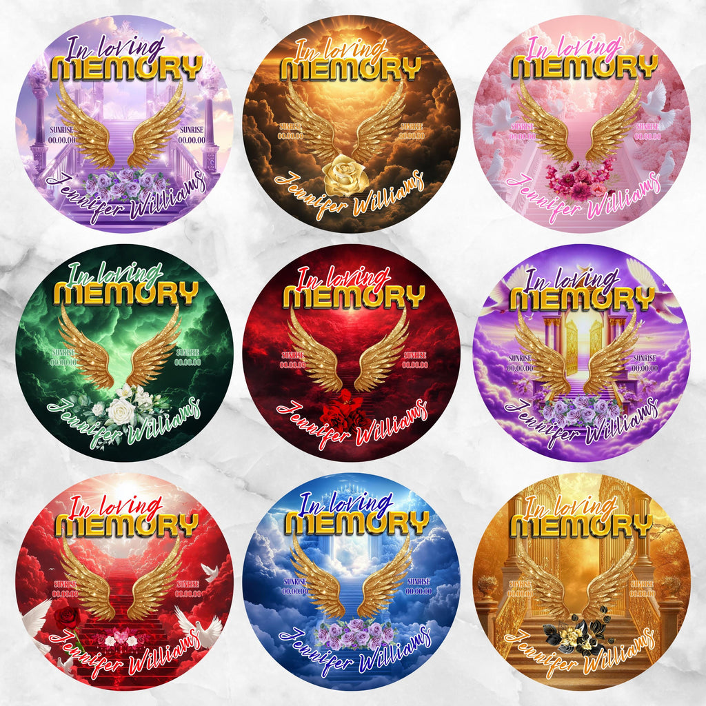 11 In Loving Memory Pin Button Canva Editable Templates, Memorial Pin Button Canva Designs, Rest in Peace Button, Digital Download - Editable Memorial Canva Template