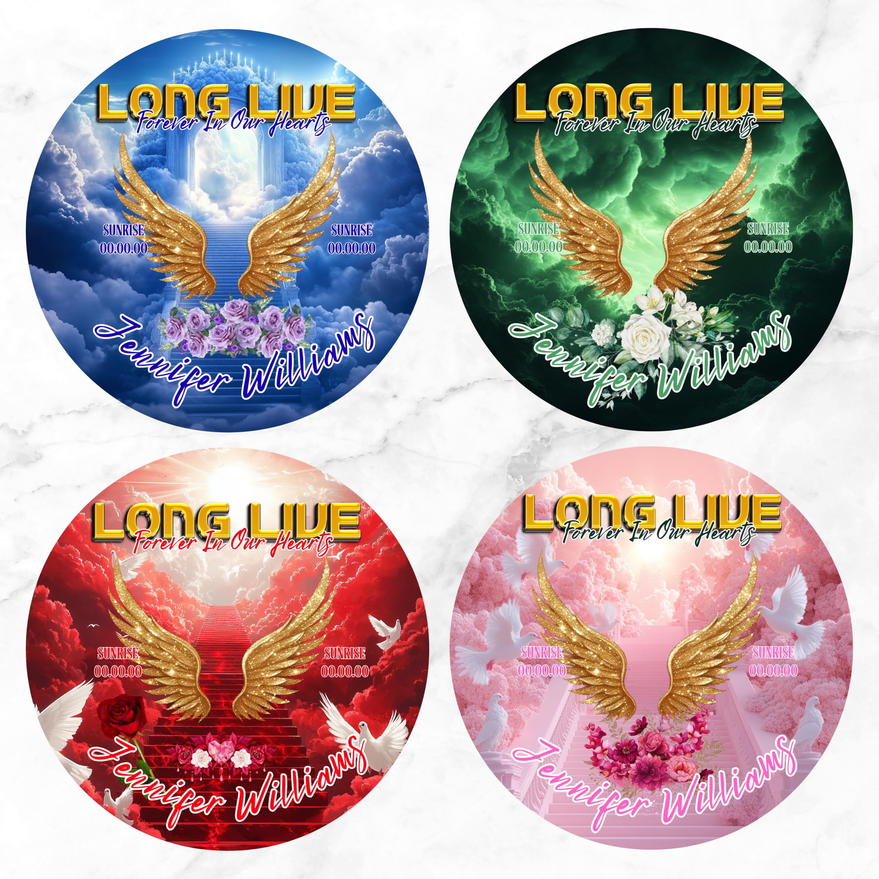 11 Long Live Pin Button Canva Editable Templates, Long Live Pin Button Canva Designs, Funeral T-Shirt Template, Digital Download - Editable Memorial Canva Template