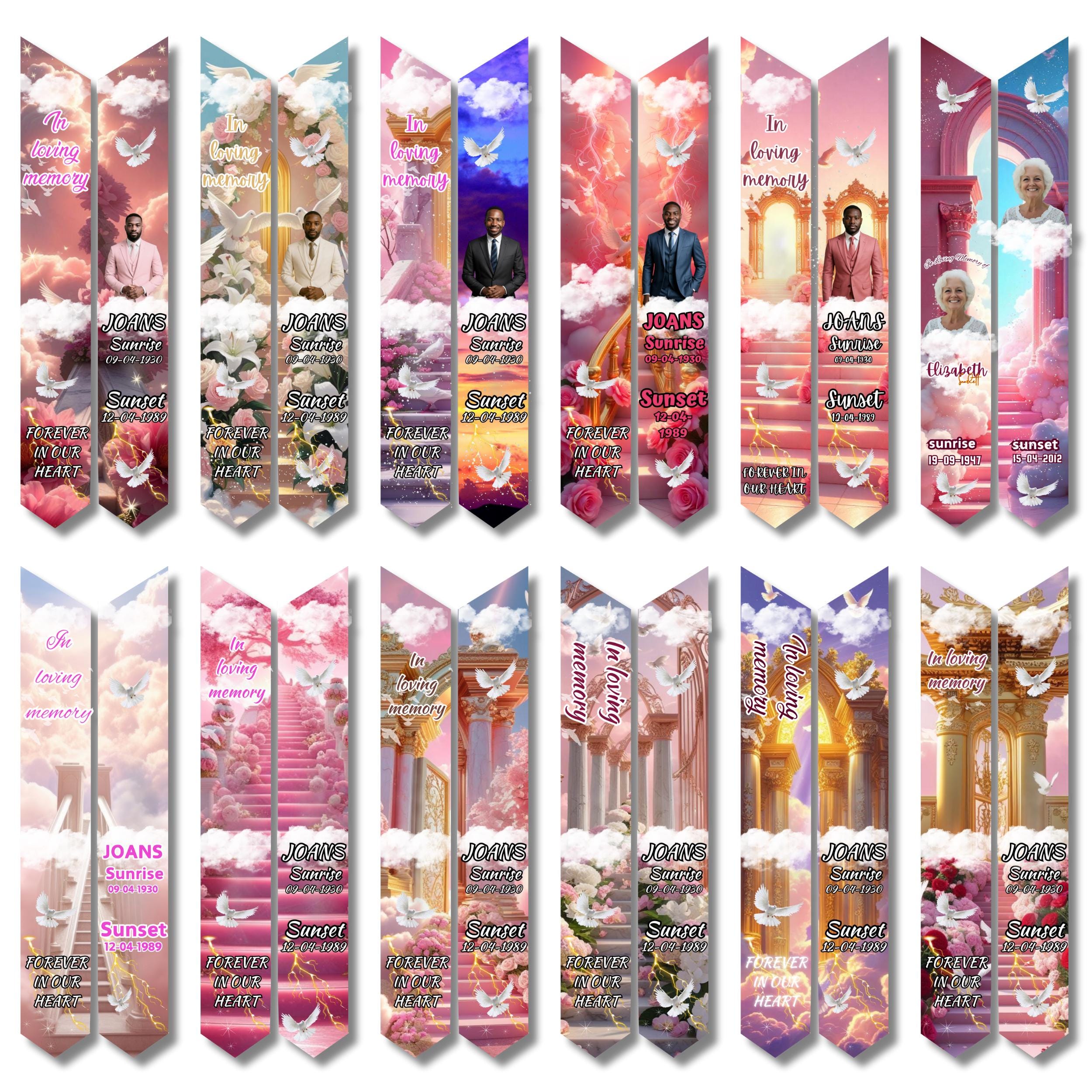 19 Memorial Stole Canva Editable Templates, In Loving Memory Templates, Memorial Canva Template, Funeral & Celebration, Digital Download - Editable Memorial Canva Template