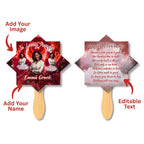 06 Red In Loving Memory Paddle Fan Canva Editable Template, Memorial Fan, Celebration of Life Paddle Fan, In Loving Memory Handheld Tribute - Editable Memorial Canva Template