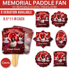 06 Red In Loving Memory Paddle Fan Canva Editable Template, Memorial Fan, Celebration of Life Paddle Fan, In Loving Memory Handheld Tribute - Editable Memorial Canva Template