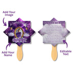 06 Purple Memorial Paddle Fan Editable Template, In Loving Memory Fan, Celebration of Life Paddle Fan, In Loving Memory Handheld Tribute - Editable Memorial Canva Template