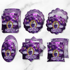 06 Purple Memorial Paddle Fan Editable Template, In Loving Memory Fan, Celebration of Life Paddle Fan, In Loving Memory Handheld Tribute - Editable Memorial Canva Template
